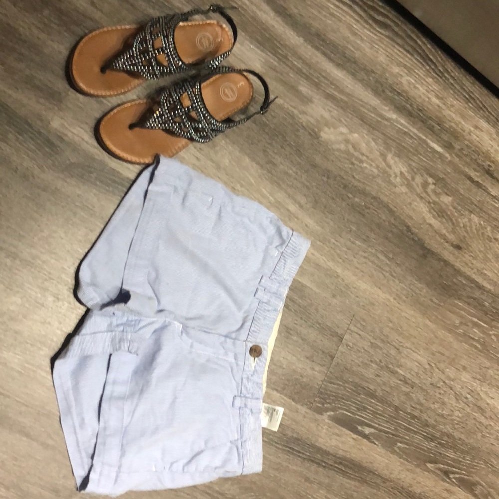 Blue/white pinstripe shorts